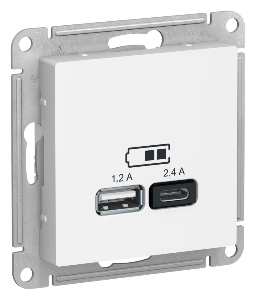ATN000139 - USB розетка A+С 5В/24 А 2х5В/12 А белый ATN000139 - USB розетка A+С 5В/24 А 2х5В/12 А белый