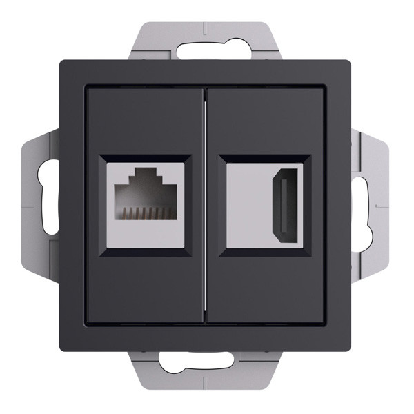 ATN001082 - РОЗЕТКА двойная HDMI+RJ45 кат5Е механизм КАРБОН ATN001082 - РОЗЕТКА двойная HDMI+RJ45 кат5Е механизм КАРБОН