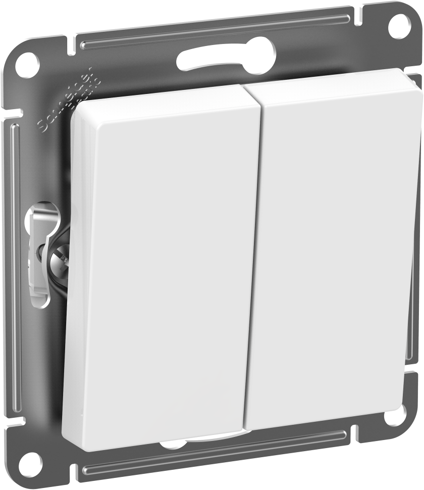 ATN440151 -AQUA Выключатель 2-клавишный IP44 10АХ БЕЛЫЙ
