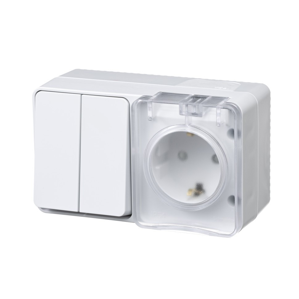 ATN540174 - Profi54 открытый монтаж БЛОК: РОЗTЕТКА з/к со шторками 16А 250B ВЫКЛЮЧАТЕЛЬ 2-клавишный 10А БЕЛЫЙ ATN540174 - Profi54 открытый монтаж БЛОК: РОЗTЕТКА з/к со шторками 16А 250B ВЫКЛЮЧАТЕЛЬ 2-клавишный 10А БЕЛЫЙ
