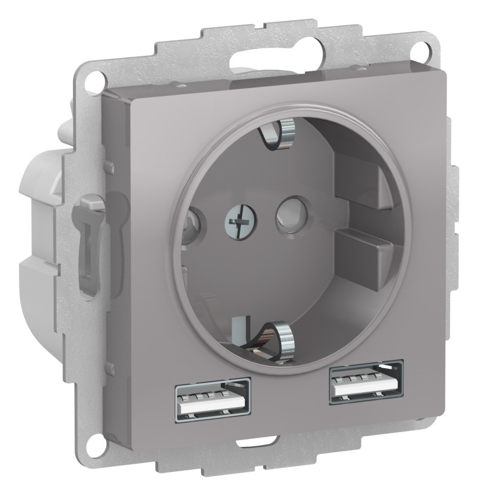 ATN000330 - SO + USB розетка A+A 5В/24А 2х5В/12А алюминий ATN000330 - SO + USB розетка A+A 5В/24А 2х5В/12А алюминий