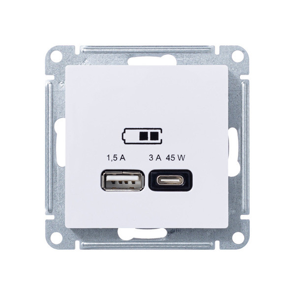 ATN001329 - USB РОЗЕТКА A + тип-C 45Вт высокоскорзаряд QC PD механизм ЛОТОС ATN001329 - USB РОЗЕТКА A + тип-C 45Вт высокоскорзаряд QC PD механизм ЛОТОС