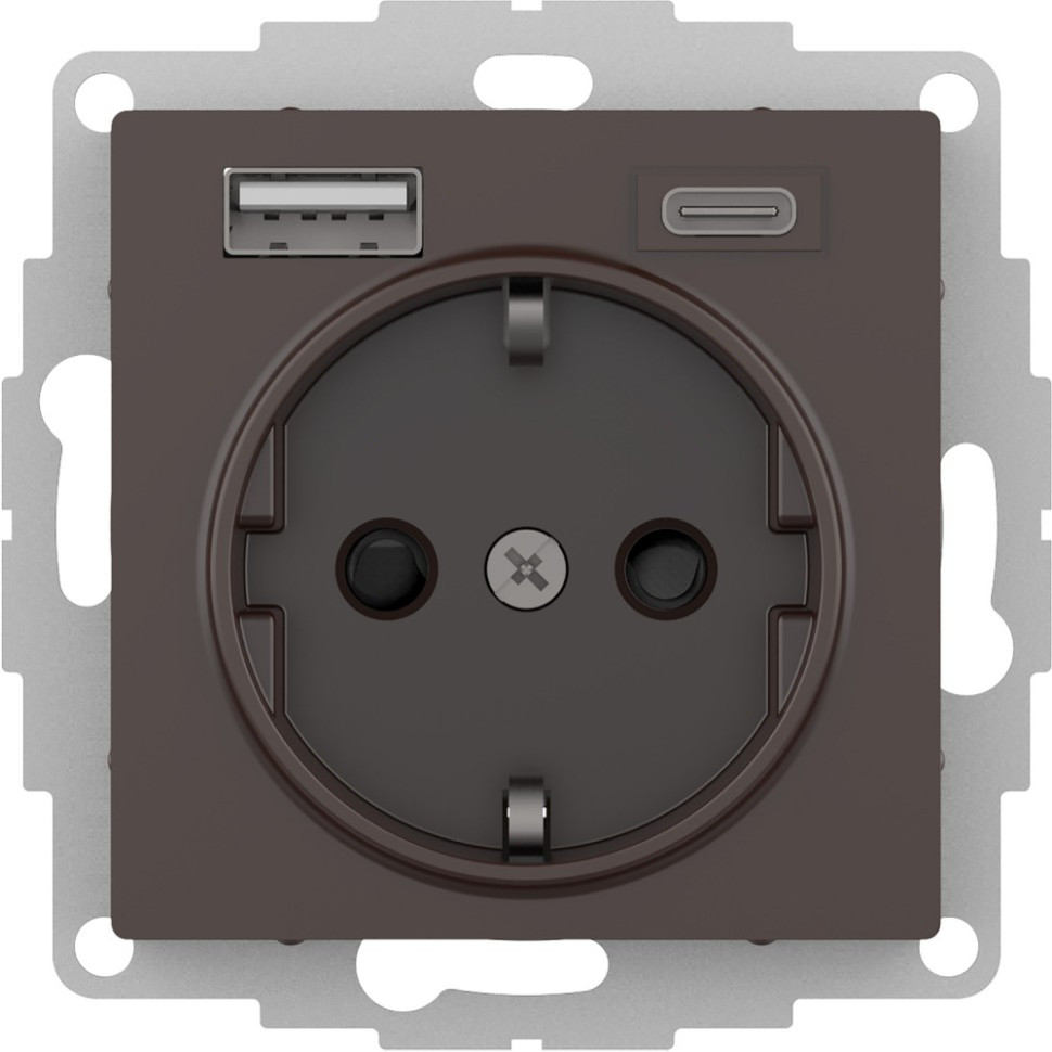 ATN000632 - РОЗЕТКА 16А c 2 USB A+C мех МОККО