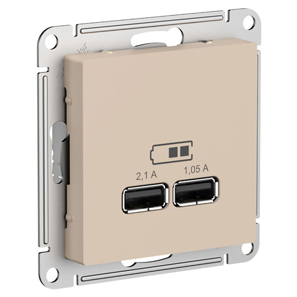 ATN001233 - USB РОЗЕТКА A+A 5В/21 А 2х5В/105 А механизм ПЕСОЧНЫЙ ATN001233 - USB РОЗЕТКА A+A 5В/21 А 2х5В/105 А механизм ПЕСОЧНЫЙ
