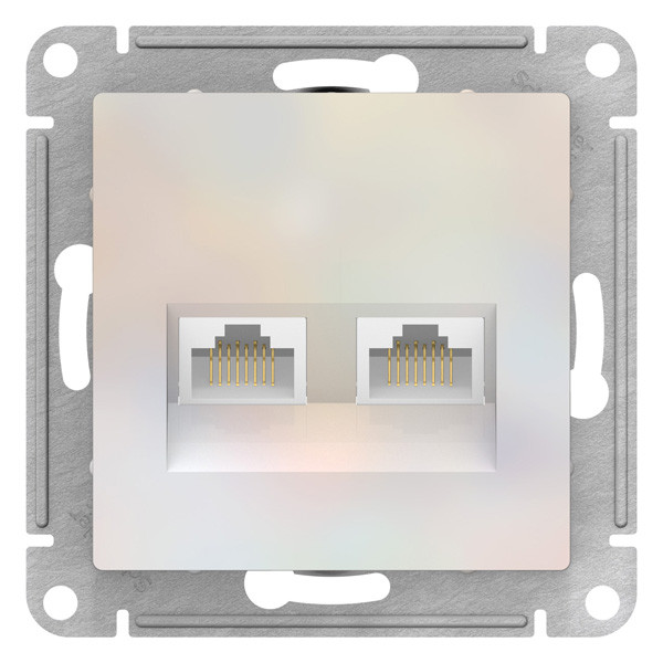 ATN000485 - РОЗЕТКА двойная компьютерная RJ45+RJ45 категория 5E механизм ЖЕМЧУГ
