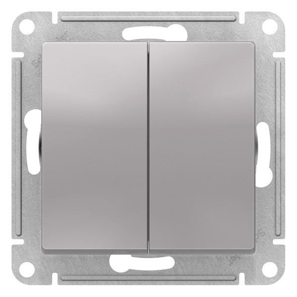 ATN440351 - AQUA 2-клавишный ВЫКЛЮЧАТЕЛЬ IP44 сх5 10АХ механизм АЛЮМИНИЙ