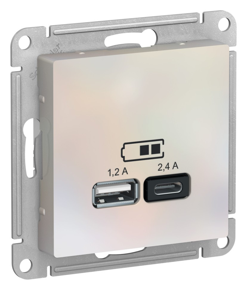 ATN000439 - USB розетка A+С 5В/24А 2х5В/12А жемчуг ATN000439 - USB розетка A+С 5В/24А 2х5В/12А жемчуг