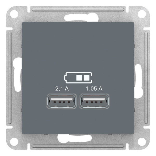 ATN000733 - USB РОЗЕТКА 5В 1 порт x 21 А 2 порта х 105 А механизм ГРИФЕЛЬ