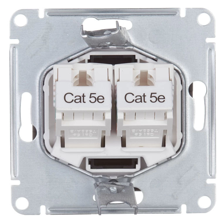 ATN001385 - РОЗЕТКА двойная компьютерная RJ45+RJ45 кат5Е механизм ЛОТОС