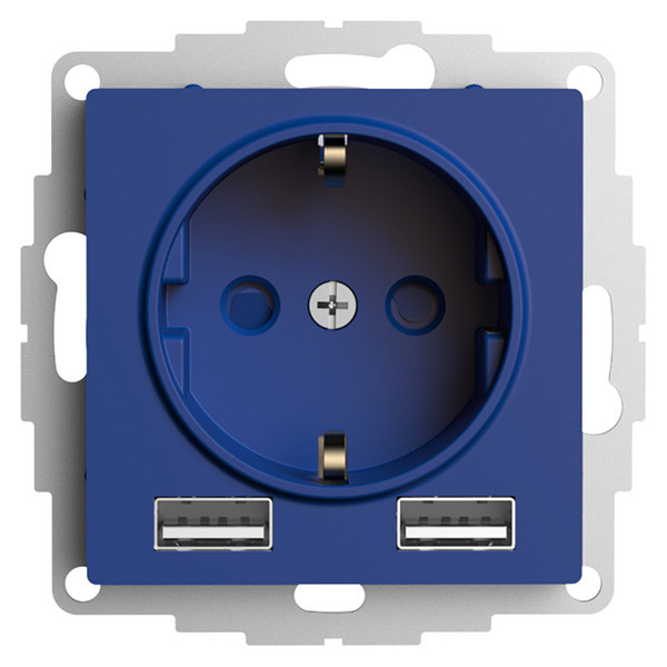 ATN001130 - РОЗЕТКА 16А c 2 USB A+A 5В/24А 2х5В/12А механизм АКВАМАРИН