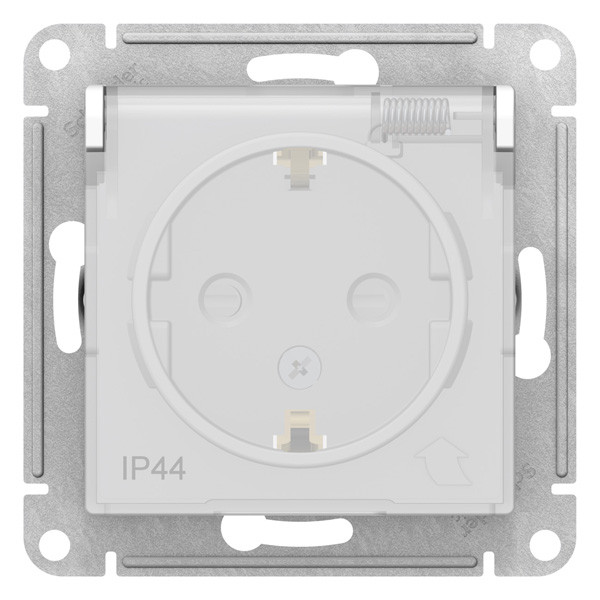 ATN440146 - AQUA РОЗЕТКА с заземлением со шторками с крышкой 16А IP44 механизм БЕЛЫЙ