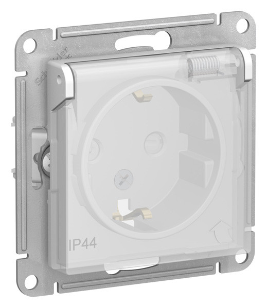 ATN440146 - AQUA РОЗЕТКА с заземлением со шторками с крышкой 16А IP44 механизм БЕЛЫЙ