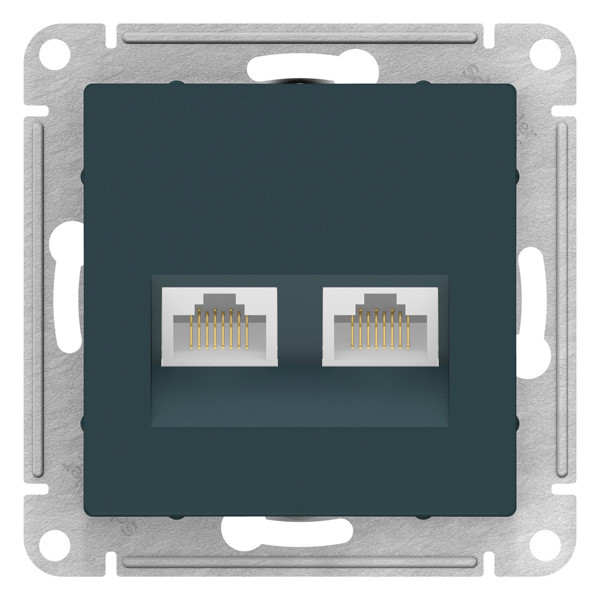 ATN000885 - РОЗЕТКА двойная компьютерная RJ45+RJ45 категория 5E механизм ИЗУМРУД
