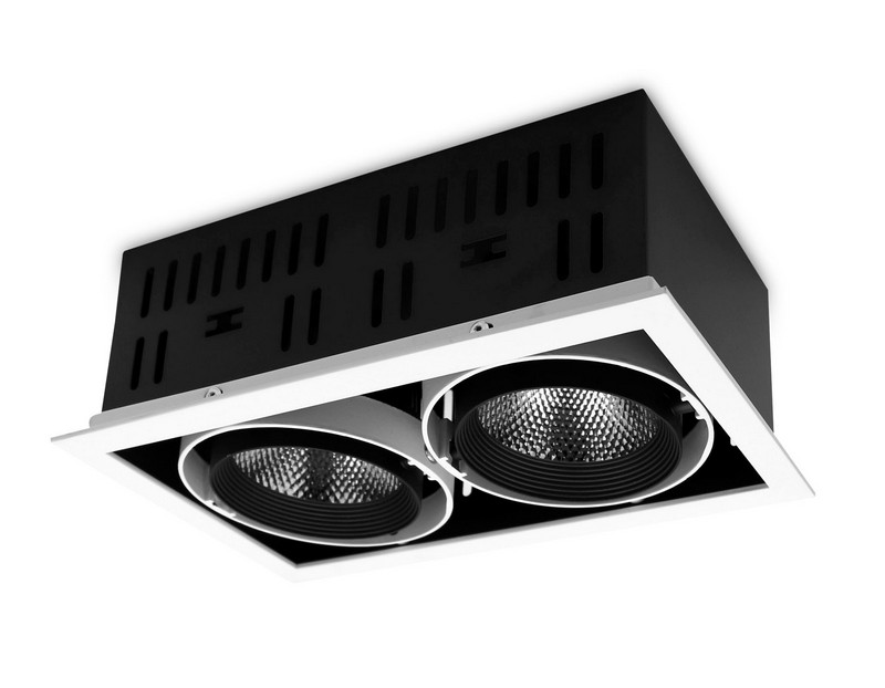 Карданный встраиваемый светодиодный светильник Ambrella Light T812 BK/CH 2*12W 4200K Карданный встраиваемый светодиодный светильник Ambrella Light T812 BK/CH 2*12W 4200K