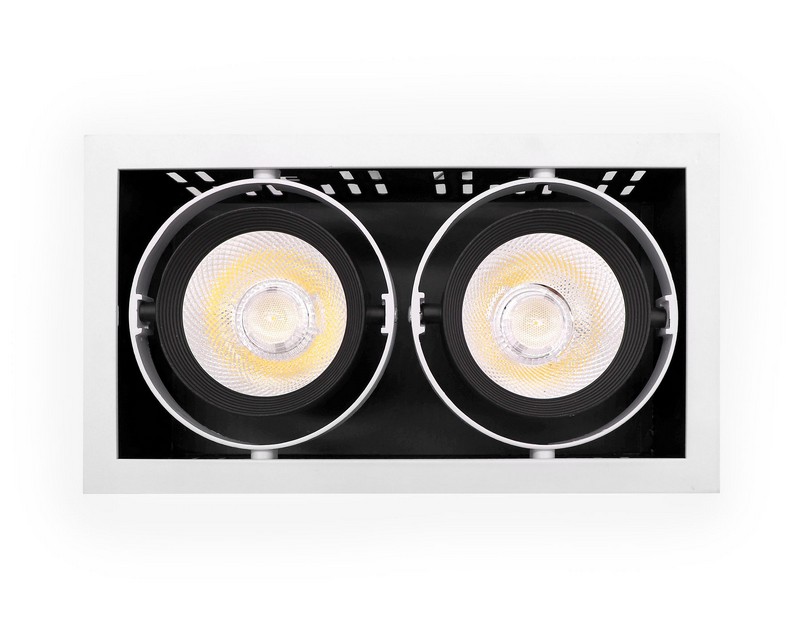 Карданный встраиваемый светодиодный светильник Ambrella Light T812 BK/CH 2*12W 4200K Карданный встраиваемый светодиодный светильник Ambrella Light T812 BK/CH 2*12W 4200K