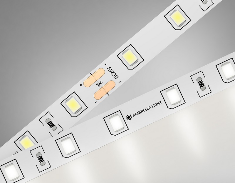 Светодиодная лента Ambrella Light GS3002 2835 60Led /6W m/ 24V IP20 4500K 5m Ambrella Light GS3002