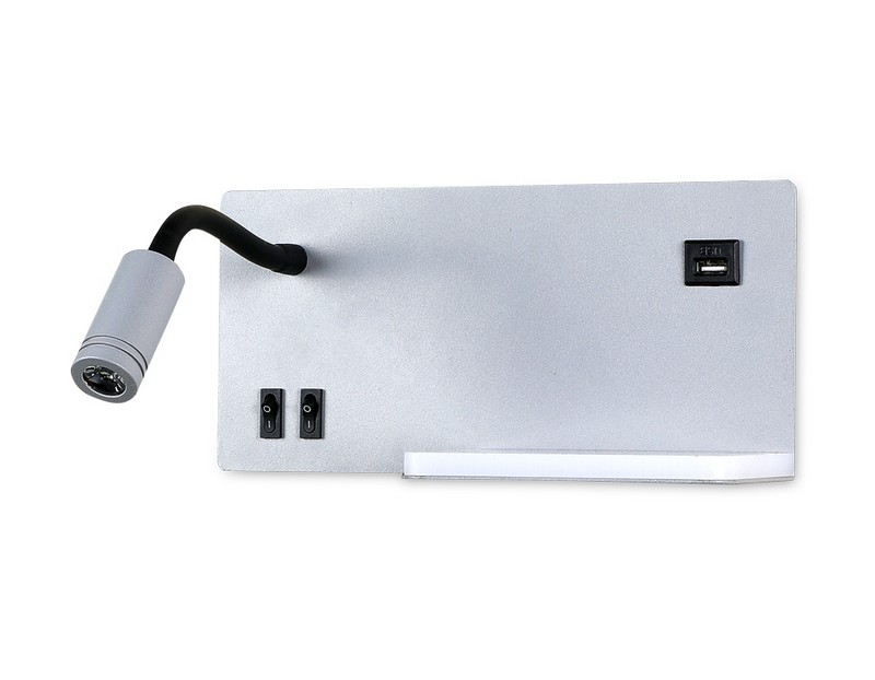 Настенный светодиодный светильник с полкой, USB портом и выключателем Ambrella Light FW292 Настенный светодиодный светильник с полкой, USB портом и выключателем Ambrella Light FW292