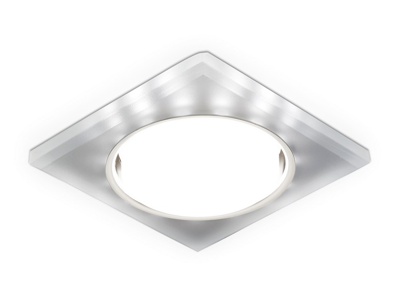Встраиваемый точечный светильник GX53 с LED подсветкой Ambrella Light G215 CH/WH