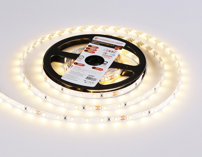 Светодиодная лента Ambrella Light GS3001 2835 60Led /6W m/ 24V IP20 3000K 5m Ambrella Light GS3001 Светодиодная лента Ambrella Light GS3001 2835 60Led /6W m/ 24V IP20 3000K 5m Ambrella Light GS3001