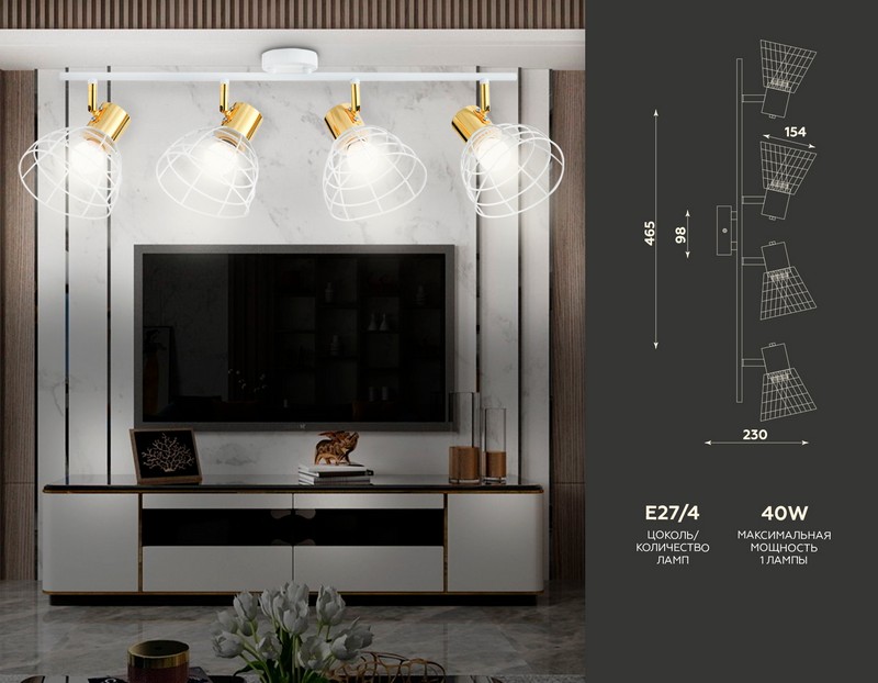 Настенно-потолочный спот в стиле лофт Ambrella Light TR8603