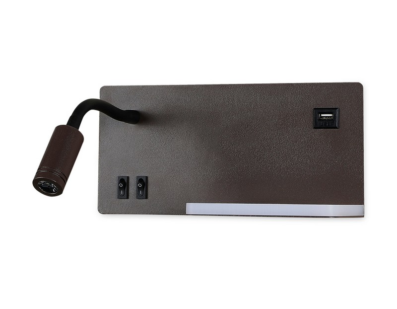 Настенный светодиодный светильник с полкой, USB портом и выключателем Ambrella Light FW293 Настенный светодиодный светильник с полкой, USB портом и выключателем Ambrella Light FW293