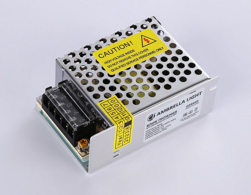 Блок питания для светодиодной ленты 12V 60W 3A IP20 90-260V 85*58*34 GS9503 Ambrella Light GS9503 Блок питания для светодиодной ленты 12V 60W 3A IP20 90-260V 85*58*34 GS9503 Ambrella Light GS9503
