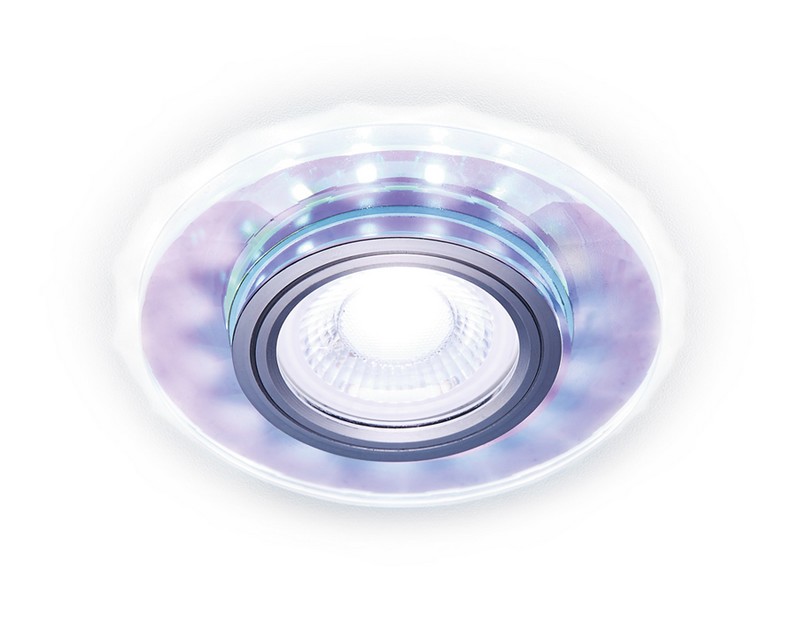 Встраиваемый точечный светильник MR16 со светодиодной подсветкой Ambrella Light S211 PR/WH