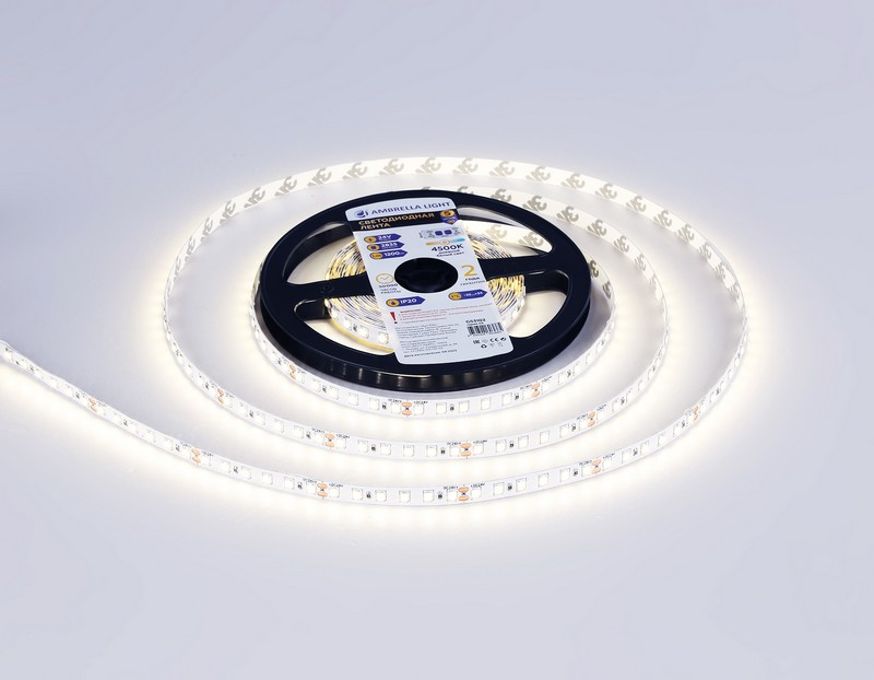 Светодиодная лента Ambrella Light GS3102 2835 120Led /10W m/ 24V IP20 4500K 5m Ambrella Light GS3102