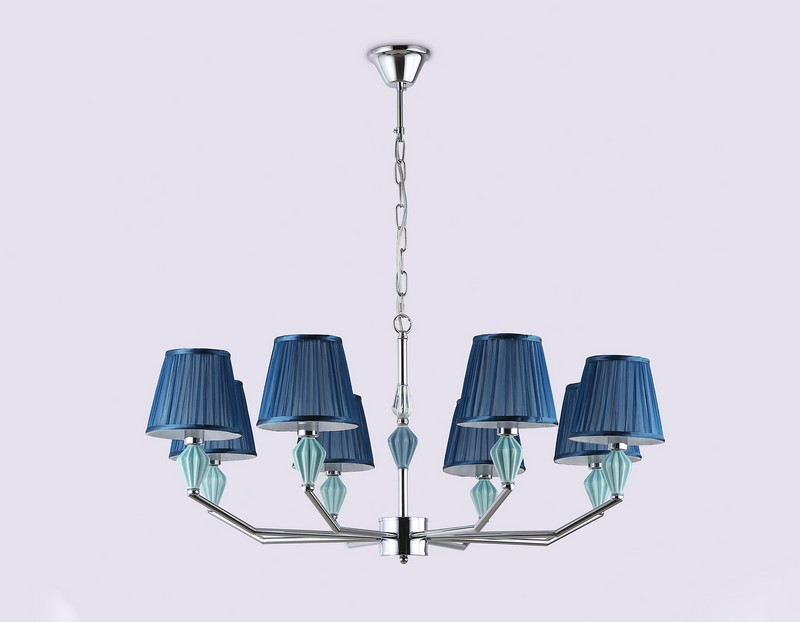Подвесная люстра с абажуром и декором из керамики Ambrella Light LH75063 Подвесная люстра с абажуром и декором из керамики Ambrella Light LH75063