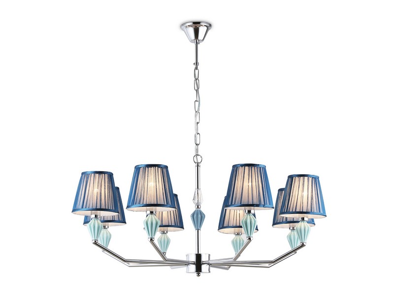 Подвесная люстра с абажуром и декором из керамики Ambrella Light LH75063 Подвесная люстра с абажуром и декором из керамики Ambrella Light LH75063