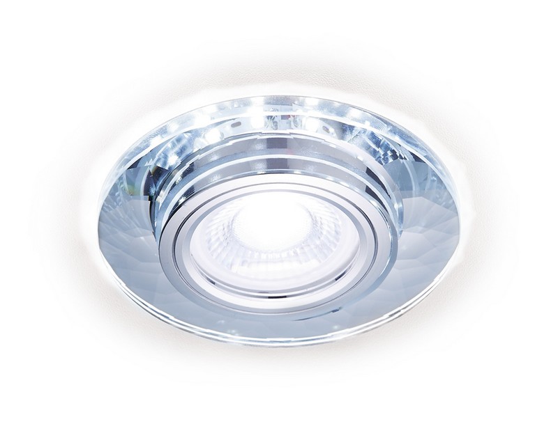 Встраиваемый точечный светильник MR16 со светодиодной подсветкой Ambrella Light S211 CL/WH