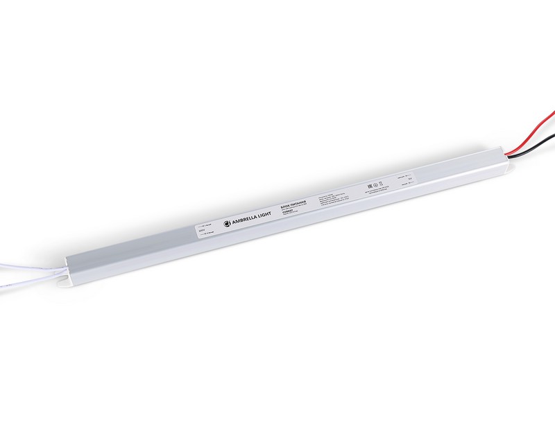 Блок питания ультратонкий для светодиодной ленты 12V 100W 8.3A IP20 185-260V 372*18*18 GS8607 Ambrella Light GS8607