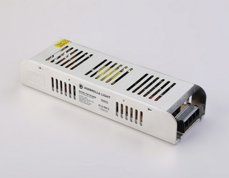 Блок питания с EMC для светодиодной ленты 12V 200W 16,7A IP20 185-260V 223*67*40 GS8654 Ambrella Light GS8654 Блок питания с EMC для светодиодной ленты 12V 200W 16,7A IP20 185-260V 223*67*40 GS8654 Ambrella Light GS8654