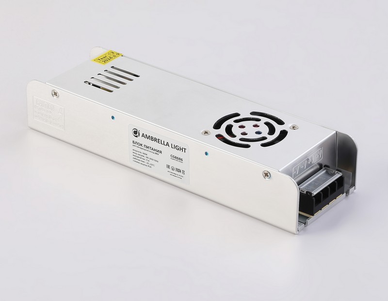Блок питания с EMC для светодиодной ленты 24V 360W 15A IP20 185-260V 223*67*40 GS8686 Ambrella Light GS8686 Блок питания с EMC для светодиодной ленты 24V 360W 15A IP20 185-260V 223*67*40 GS8686 Ambrella Light GS8686