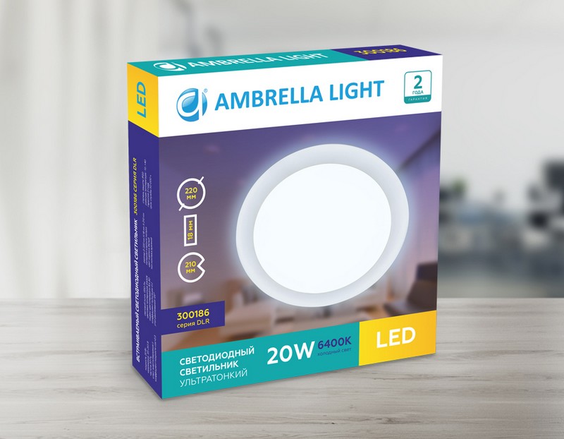Встраиваемый светодиодный светильник Даунлайт Ambrella Light 300186 Встраиваемый светодиодный светильник Даунлайт Ambrella Light 300186