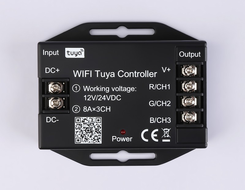 Контроллер WIFI Tuya для светодиодных лент RGB c радио пультом 2.4G 24A 12V 288W/ 24V 576W GS11551 Ambrella Light GS11551 Контроллер WIFI Tuya для светодиодных лент RGB c радио пультом 2.4G 24A 12V 288W/ 24V 576W GS11551 Ambrella Light GS11551