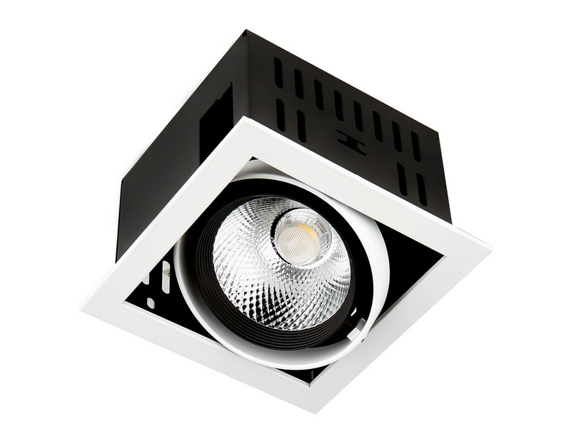 Карданный встраиваемый светодиодный светильник Ambrella Light T811 BK/CH 12W 4200K