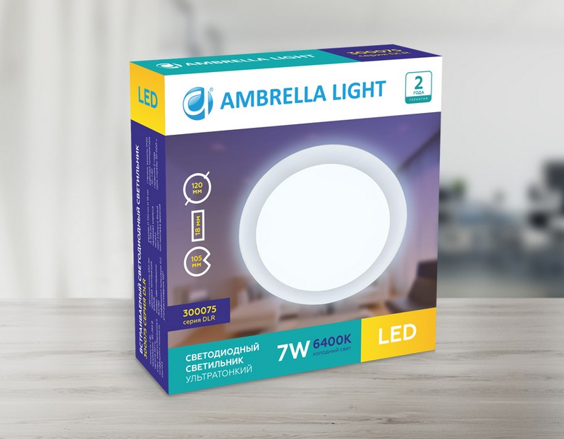 Встраиваемый светодиодный светильник Даунлайт Ambrella Light 300075 Встраиваемый светодиодный светильник Даунлайт Ambrella Light 300075