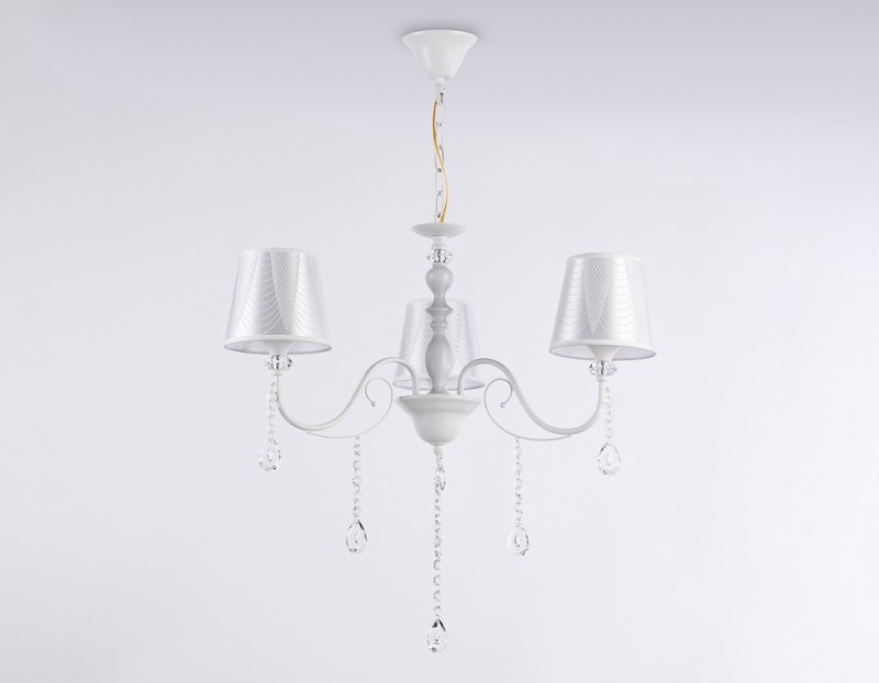 Подвесная люстра с абажуром и хрусталем Ambrella Light TR4601 Подвесная люстра с абажуром и хрусталем Ambrella Light TR4601