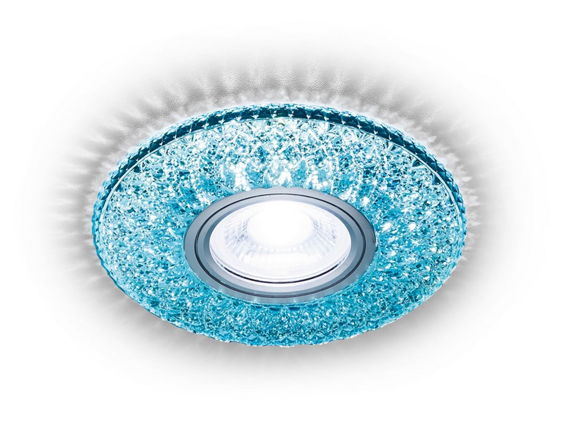 Встраиваемый точечный светильник MR16 с LED подсветкой Ambrella Light S333 BL/WH