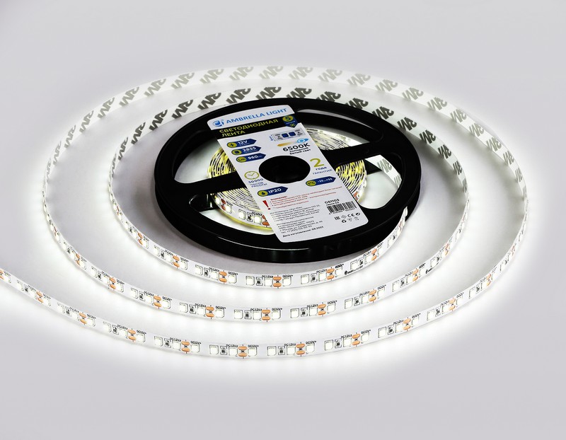 Светодиодная лента Ambrella Light GS1103 2835 120Led /9.6W m/ 12V IP20 6500K 5m/кратность резки 25mm Ambrella Light GS1103 Светодиодная лента Ambrella Light GS1103 2835 120Led /9.6W m/ 12V IP20 6500K 5m/кратность резки 25mm Ambrella Light GS1103