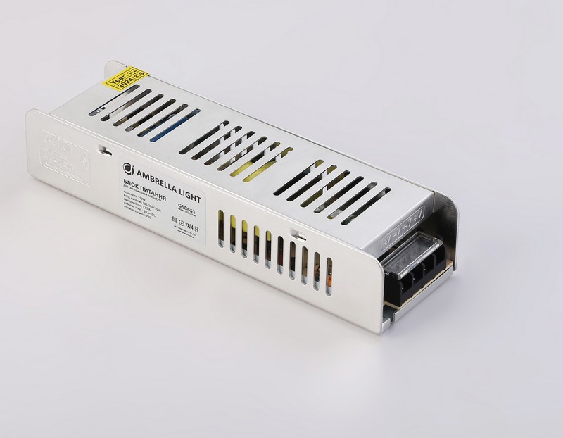 Блок питания с EMC для светодиодной ленты 12V 150W 12,5A IP20 185-260V 200*58*40 GS8653 Ambrella Light GS8653 Блок питания с EMC для светодиодной ленты 12V 150W 12,5A IP20 185-260V 200*58*40 GS8653 Ambrella Light GS8653