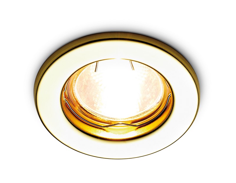 Металлический встраиваемый точечный светильник MR16 Ambrella Light FT9210 GD
