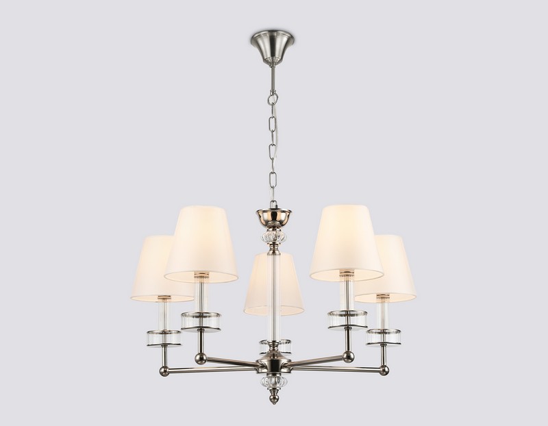 Подвесная люстра с абажурами и хрусталем Ambrella Light LH71001 Подвесная люстра с абажурами и хрусталем Ambrella Light LH71001