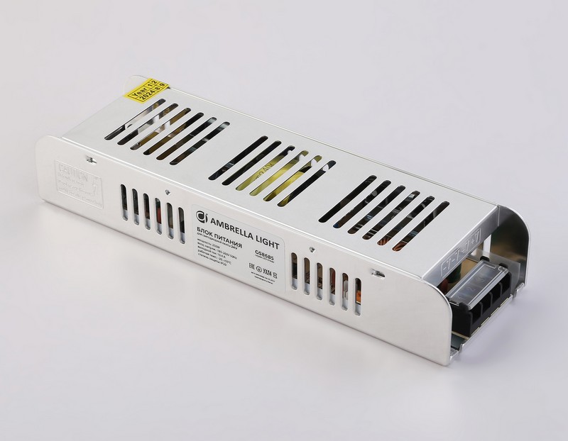 Блок питания с EMC для светодиодной ленты 24V 250W 10,4A IP20 185-260V 223*67*40 GS8685 Ambrella Light GS8685 Блок питания с EMC для светодиодной ленты 24V 250W 10,4A IP20 185-260V 223*67*40 GS8685 Ambrella Light GS8685