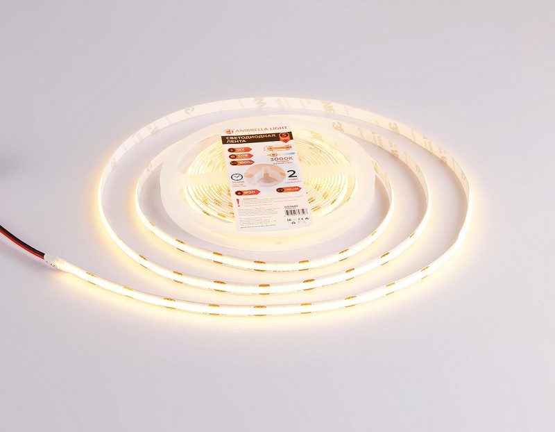 Светодиодная лента Ambrella Light GS2601 COB 320Led /10W m/ 12V IP20 3000K 5m Ambrella Light GS2601 Светодиодная лента Ambrella Light GS2601 COB 320Led /10W m/ 12V IP20 3000K 5m Ambrella Light GS2601