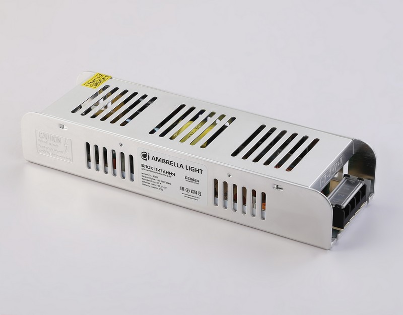 Блок питания с EMC для светодиодной ленты 24V 200W 8,3A IP20 185-260V 223*67*40 GS8684 Ambrella Light GS8684 Блок питания с EMC для светодиодной ленты 24V 200W 8,3A IP20 185-260V 223*67*40 GS8684 Ambrella Light GS8684