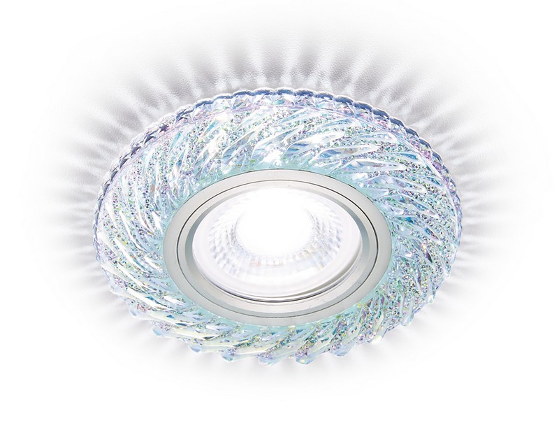 Встраиваемый точечный светильник MR16 с LED подсветкой Ambrella Light S295 PR/WH