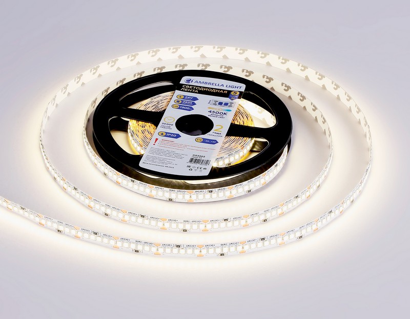 Светодиодная лента Ambrella Light GS3302 2835 240Led /18W m/ 24V IP20 4500K 5m Ambrella Light GS3302 Светодиодная лента Ambrella Light GS3302 2835 240Led /18W m/ 24V IP20 4500K 5m Ambrella Light GS3302