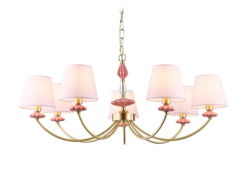 Подвесная люстра с абажуром и декором из керамики Ambrella Light LH75025